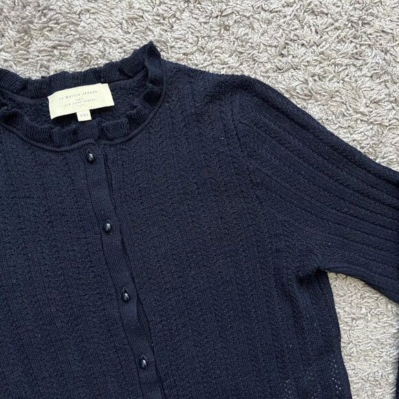 La Maille Sezane Sweater Cardigan Women's Merino Wool Blue - Picture 5 of 11